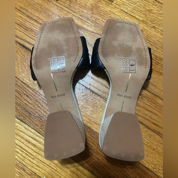 Dolce Vita Moly Black Stella Slip On Squared Open Toe Block Heeled Sandals 7.5 - Picture 8 of 9